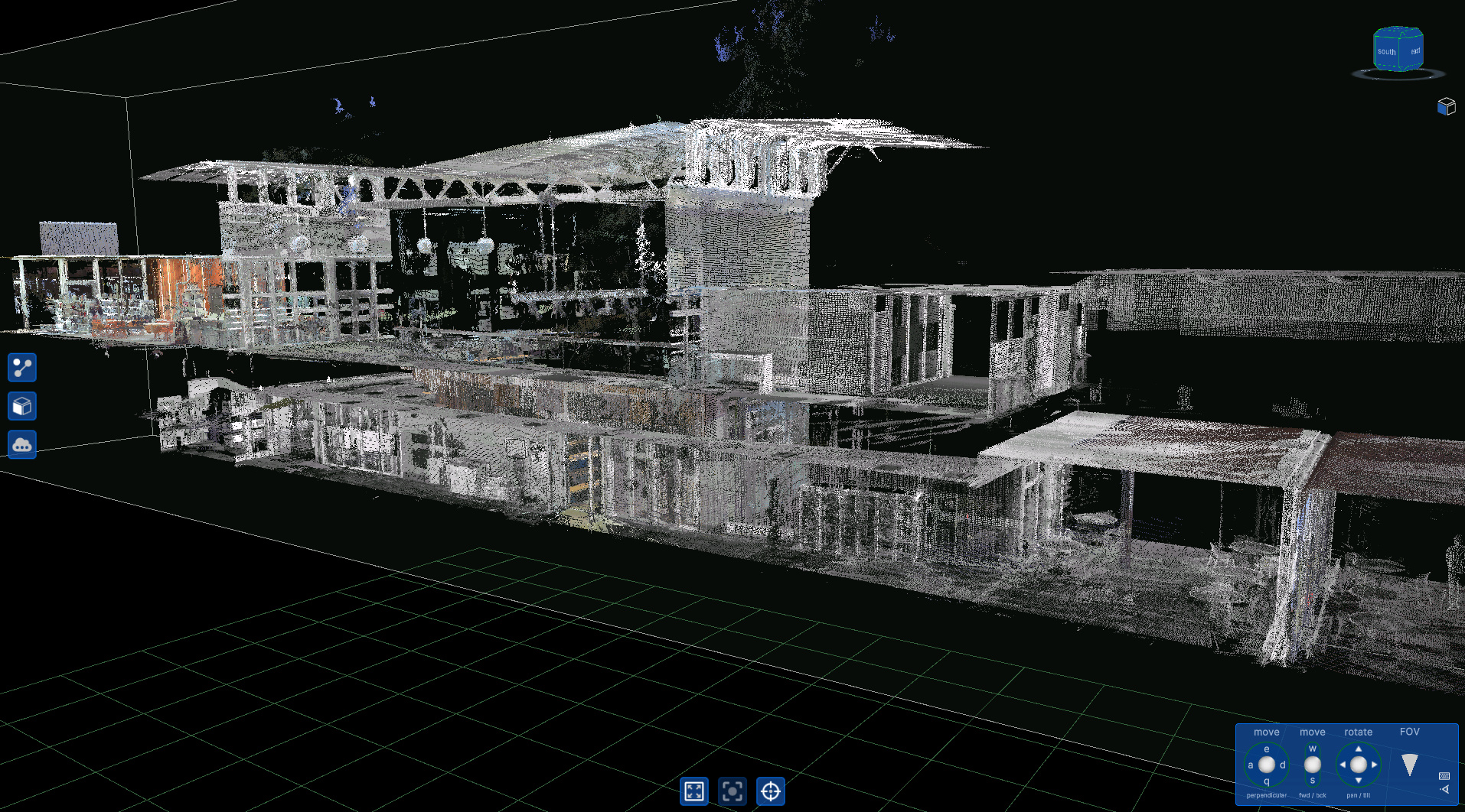 High School point cloud - cross section iso view